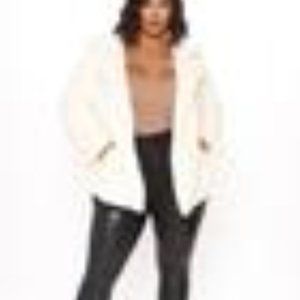 Cream Ready to wear Faux Fur Jacket 3X